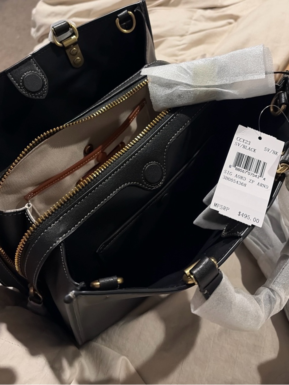 Coach Rogue 31 Black Soft Leather Satchel NWT Gold Hardware w/ Strap - Picture 2 of 5